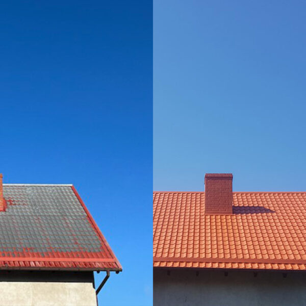 dach przed i po malowaniu